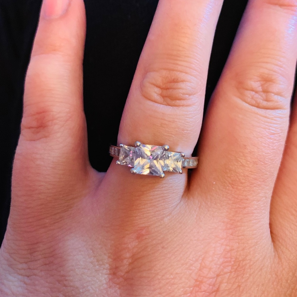White gold plated ring